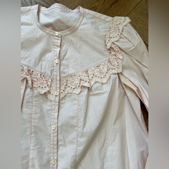 Rebecca Taylor La Vie Cotton Eyelet Ruffle Button down - Picture 6 of 11